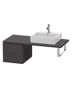 Duravit L-Cube meuble bas LC583608080 42 x 54,7 cm, graphite super mat, pour console, 2 tiroirs