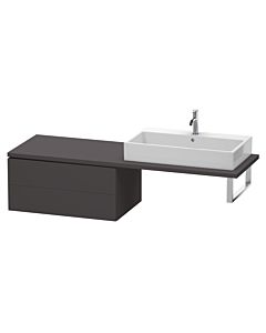 Duravit L-Cube Unterschrank LC583908080 82 x 54,7 cm, graphit supermatt, für Konsole, 2 Schubkästen