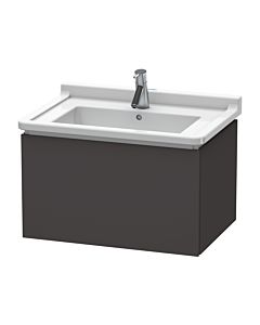 Duravit L-Cube vanity unit LC616408080 67 x 46.9 cm, graphite super matt, 2000 pull-out, wall-hung