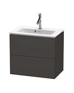 Duravit L-Cube Waschtisch-Unterschrank LC625608080 62 x 39,1 cm, graphit supermatt, 2 Schubkästen, wandhängend