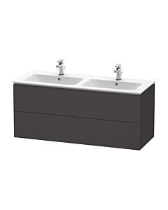 Duravit L-Cube meuble sous-vasque LC625808080 129x48,1x55cm, 2 tiroirs, mural, graphite super mat