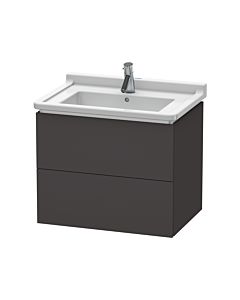 L-Cube Duravit vasque LC626408080 67 x 46,9 cm, graphite super mat, 2 tiroirs, suspendu