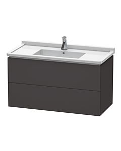Duravit L-Cube Waschtisch-Unterschrank LC626608080 102 x 46,9 cm, graphit supermatt, 2 Schubkästen, wandhängend