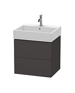Duravit L-Cube Waschtisch-Unterschrank LC627508080 58,4x 45,9 cm, graphit supermatt, 2 Schubkästen, wandhängend