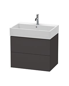 Duravit L-Cube vanity unit LC627608080 68.4 x 45.9 cm, graphite super matt, 2 drawers, wall-hung