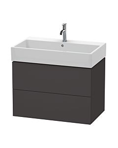 Duravit L-Cube vanity unit LC627708080 78.4x 45.9 cm, graphite super matt, 2 drawers, wall-hung