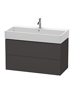 Duravit L-Cube vanity unit LC627808080 98.4x 45.9 cm, graphite super matt, 2 drawers, wall-hung