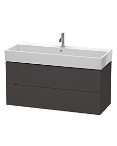 L-Cube Duravit vasque LC627908080 118,4x 45,9 cm, graphite super mat, 2 tiroirs, suspendu
