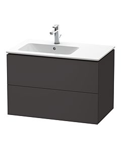 Duravit L-Cube meuble sous vasque LC629108080 82x48,1x55cm, 2 tiroirs, vasque à gauche, graphite super mat