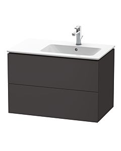 Duravit L-Cube Waschtisch-Unterschrank LC629208080 82x48,1x55cm, 2 Schubkästen, Becken rechts, graphit supermatt