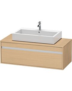Duravit Ketho Waschtisch-Unterschrank KT669603030 120 x 55 cm, Eiche natur, für Aufsatzbecken mittig, 1 Auszug, wandhängend
