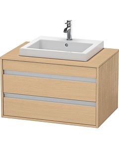 Duravit Ketho Waschtisch-Unterschrank KT675403030 80 x 55 cm, Eiche natur, für Einbauwaschtisch mittig, 2 Schubkästen