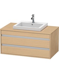 Duravit Ketho Waschtisch-Unterschrank KT675503030 100 x 55 cm, Eiche natur, für Einbauwaschtisch mittig, 2 Schubkästen
