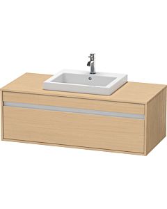Duravit Ketho vanity unit KT679603030 120 x 55 cm, natural oak, for central built-in 2000 , match2 pull-out, wall-hung