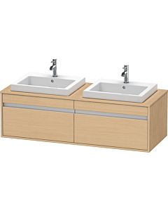 Duravit Ketho vanity unit KT6797B3030 140x55x42.6cm, built-in washbasins, 2 pull-outs, cut-out on both sides, natural oak