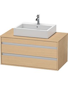 Duravit Ketho Waschtisch-Unterschrank KT665503030 100 x 42,6 x 55 cm, Eiche natur, für Aufsatzbecken mittig, 2 Schubkästen