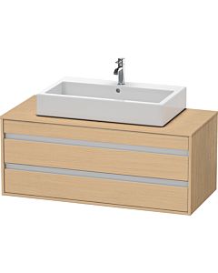 Duravit Ketho Waschtisch-Unterschrank KT665603030 120 x 42,6 x 55 cm, Eiche natur, für Aufsatzbecken mittig, 2 Schubkästen