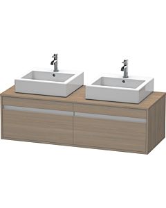 Duravit Ketho vanity unit KT6697B3535 140x55x42.6cm, for Aufsatzbecken outs, cut-out on both sides, terra oak