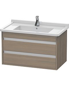 Ketho Duravit vasque KT664403535 80 x 45,5 cm, chêne terra, 2 tiroirs, suspendu
