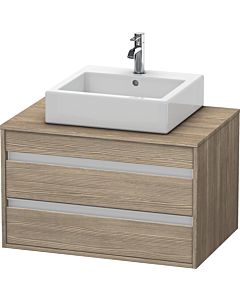 Duravit Ketho meuble sous-vasque KT665403535 80 x 42,6 x 55 cm, chêne terra, pour Aufsatzbecken milieu, 2 tiroirs