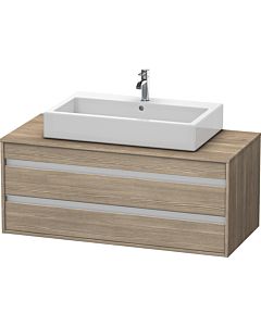 Duravit Ketho Waschtisch-Unterschrank KT665603535 120 x 42,6 x 55 cm, Eiche terra, für Aufsatzbecken mittig, 2 Schubkästen