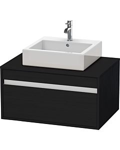 Duravit Ketho Waschtisch-Unterschrank KT669401616 80 x 55 cm, Eiche schwarz, für Aufsatzbecken mittig, 1 Auszug, wandhängend