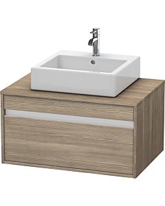 Duravit Ketho Waschtisch-Unterschrank KT669403535 80 x 55 cm, Eiche terra, für Aufsatzbecken mittig, 1 Auszug, wandhängend