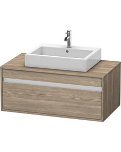 Duravit Ketho Waschtisch-Unterschrank KT669503535 100 x 55 cm, Eiche terra, für Aufsatzbecken mittig, 1 Auszug, wandhängend