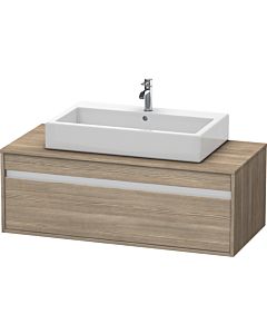 Duravit Ketho vanity unit KT669603535 120 x 55 cm, terra oak, for Aufsatzbecken centered, 2000 pull-out, wall-hung