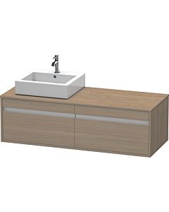 Duravit Ketho vanity unit KT6697L3535 140x55x42.6cm, for Aufsatzbecken outs, cut-out on the left, terra oak