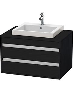 Duravit Ketho Waschtisch-Unterschrank KT675401616 80 x 55 cm, Eiche schwarz, für Einbauwaschtisch mittig, 2 Schubkästen