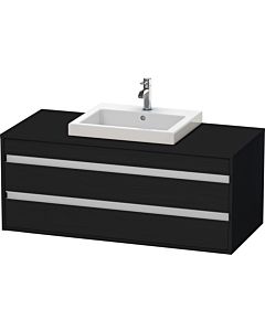 Ketho Duravit vasque KT675601616 120 x 55 cm, chêne noir, pour vasque à encastrer au milieu, 2 tiroirs