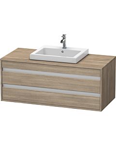Duravit Ketho Waschtisch-Unterschrank KT675603535 120 x 55 cm, Eiche terra, für Einbauwaschtisch mittig, 2 Schubkästen