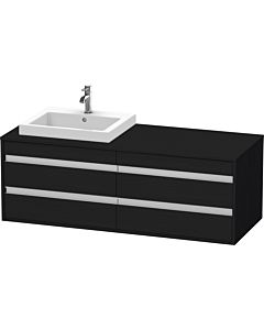Duravit Ketho vanity unit KT6757L1616 140x55x49.6cm, for built-in washbasin, 4 drawers, cut-out on the left, black oak