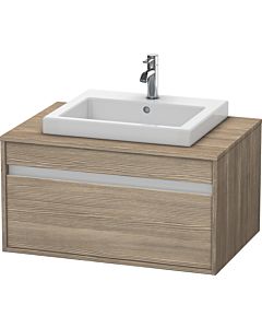Ketho Duravit vasque KT679403535 80 x 55 cm, chêne terra, pour 2000 centrale à encastrer, coulissant match2, suspendu