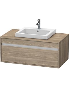 Duravit Ketho Waschtisch-Unterschrank KT679503535 100 x 55 cm, Eiche terra, für Einbauwaschtisch mittig, 1 Auszug, wandhängend