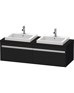 Duravit Ketho Waschtisch-Unterschrank KT6797B1616 140x55x42,6cm, Einbauwaschtische, 2 Auszüge, Ausschnitt beidseitig, Eiche schwarz