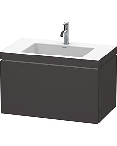 Duravit L-Cube vanity unit LC6917O8080 80 x 48 cm, 2000 tap hole, graphite supermatt, 2000 pull-out