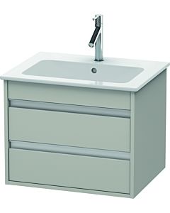 Ketho Duravit vasque KT642800707 60 x 47,5 cm, gris béton mat, 2 tiroirs, suspendu