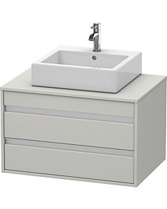 Duravit Ketho Waschtisch-Unterschrank KT665400707 80 x 42,6 x 55 cm, betongrau matt, für Aufsatzbecken mittig, 2 Schubkästen