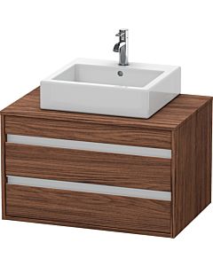 Duravit Ketho Waschtisch-Unterschrank KT665402121 80 x 42,6 x 55 cm, nussbaum dunkel, für Aufsatzbecken mittig, 2 Schubkästen