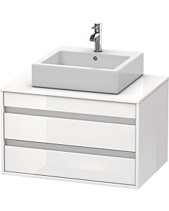 Duravit Ketho Waschtisch-Unterschrank KT665402222 80 x 42,6 x 55 cm, weiß hochglanz, für Aufsatzbecken mittig, 2 Schubkästen