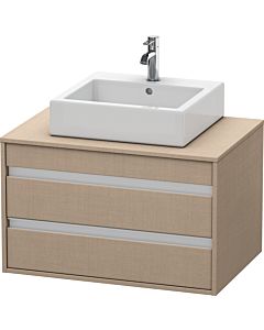 Duravit Ketho Waschtisch-Unterschrank KT665407575 80 x 42,6 x 55 cm, leinen, für Aufsatzbecken mittig, 2 Schubkästen