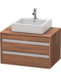 Duravit Ketho Waschtisch-Unterschrank KT665407979 80 x 42,6 x 55 cm, nussbaum natur, für Aufsatzbecken mittig, 2 Schubkästen
