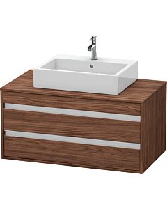 Duravit Ketho Waschtisch-Unterschrank KT665502121 100 x 42,6 x 55 cm, nussbaum dunkel, für Aufsatzbecken mittig, 2 Schubkästen