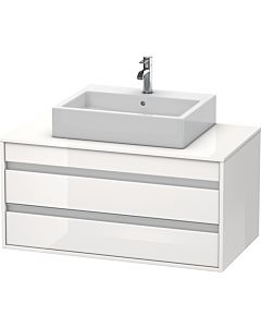 Duravit Ketho Waschtisch-Unterschrank KT665502222 100 x 42,6 x 55 cm, weiß hochglanz, für Aufsatzbecken mittig, 2 Schubkästen