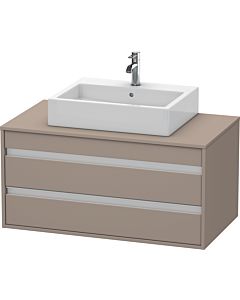 Duravit Ketho Waschtisch-Unterschrank KT665504343 100 x 42,6 x 55 cm, basalt matt, für Aufsatzbecken mittig, 2 Schubkästen