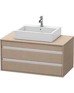 Duravit Ketho Waschtisch-Unterschrank KT665507575 100 x 42,6 x 55 cm, leinen, für Aufsatzbecken mittig, 2 Schubkästen