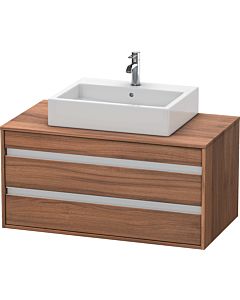 Duravit Ketho Waschtisch-Unterschrank KT665507979 100 x 42,6 x 55 cm, nussbaum natur, für Aufsatzbecken mittig, 2 Schubkästen
