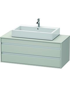 Duravit Ketho Waschtisch-Unterschrank KT665600707 120 x 42,6 x 55 cm, betongrau matt, für Aufsatzbecken mittig, 2 Schubkästen